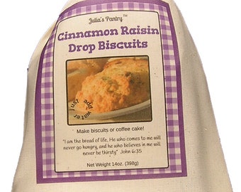 Easy Cinnamon Raisin Drop Biscuits, 14oz Cloth Bag, Best Sweet Biscuits, Easy Drop Biscuits,