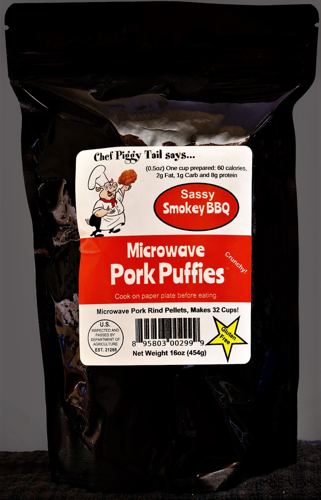 Microwave BBQ Pork Rinds, 1 Bag, Best Pork Rinds, Pork Rinds Keto, Pork
