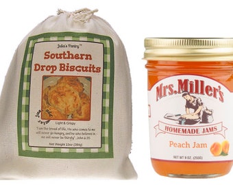 Buttermilk Drop Biscuits and Peach Jam, Butter Biscuits and Jam, Tasty Gift