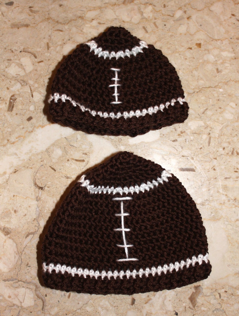 Crocheted Baby Football Beanie Hat Choose Size Etsy