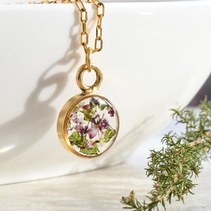 Confetti Flowers Terrarium Necklace - Real Dried Flower Resin Necklace  - Resin Wedding Jewelry