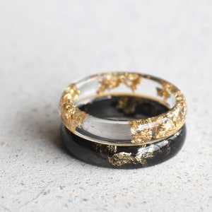 Smooth Couples Ring Bands - Skinny Resin Rings - Thin Stacking Rings Set