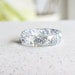 Transparent Ring With Silver Flakes - Faceted Stacking Ring - Rings For Women - Resin Jewelry