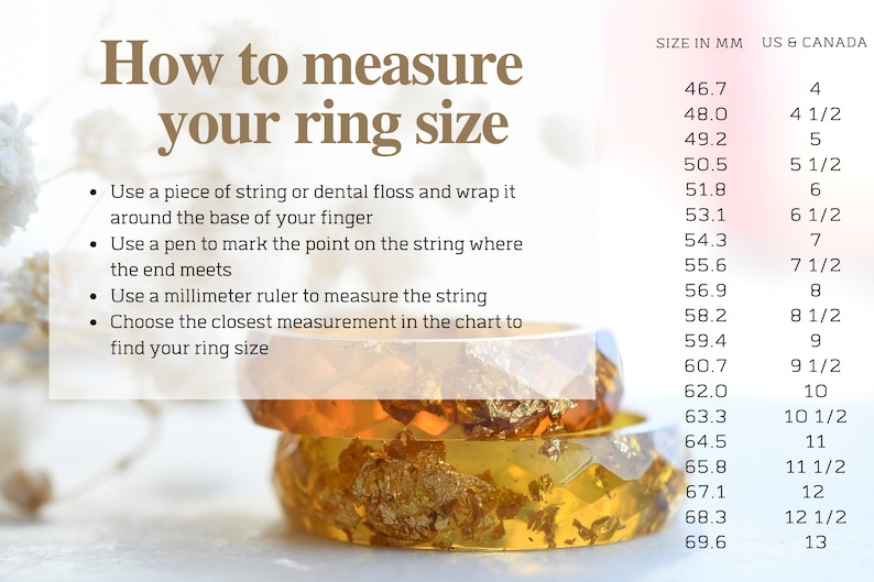 Gold Leaf Resin Ring: Handmade Transparent Band, Promise Ring image 8