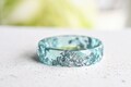 Aquamarine Resin Ring With Silver Leaf - Alternative Engagement Ring