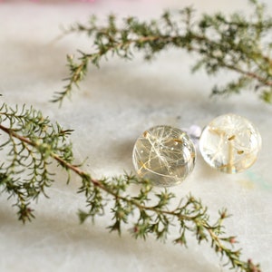 Make a Wish Stud Earrings Dandelion Resin Jewelry Dandelion Spheres Earrings image 4