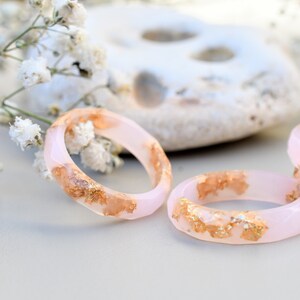 Cotton Candy Pink Ring with Gold Flakes Promise Ring for Her Dainty Gold Ring image 7