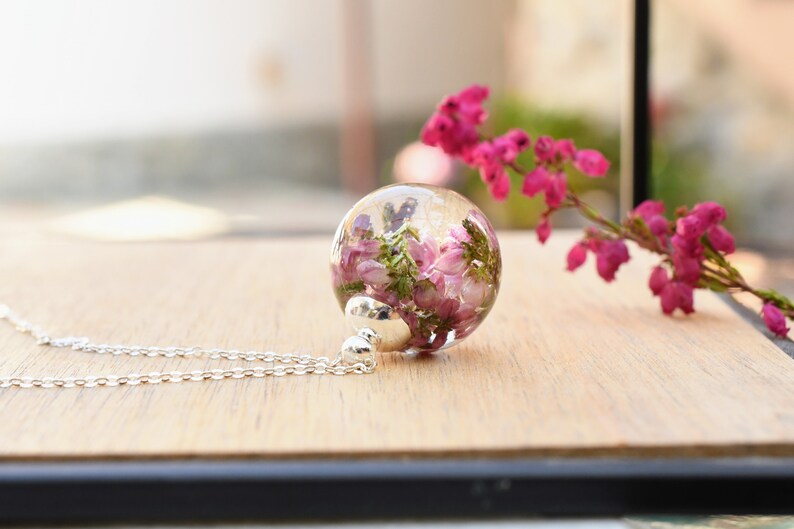 Irish Heather Jewelry Set Pink Heather Resin Jewelry Real Etsy