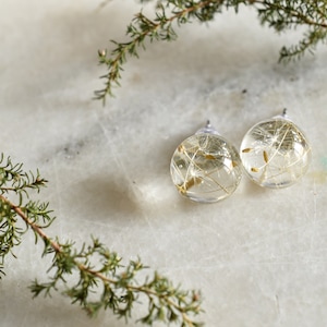 Make a Wish Stud Earrings Dandelion Resin Jewelry Dandelion Spheres Earrings image 2