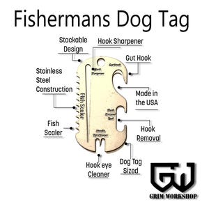Fisherman's Dog Tag Multi Tool Necklace