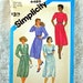 Dress, L XL, Simplicity 6489 Pattern, Flanged Bodice, Elastic Waist, Round or Square Neck, Collar, 1984 Uncut, Size 18 20