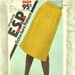 Skirt, M L, Simplicity 9429 Pattern, Slim, Gathered to Waistband, Side Button Closure, Side Seam Pocket, 1980 Uncut, Size 14 16 18
