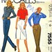 Jeans Skirt, XL, McCalls 7555 Pattern, Regular or Slim Leg, Front Vent, Back Yoke, Zipper, Waistband, Belt Carriers, 1981 Uncut, Size 20
