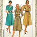 Dress, L XL, Simplicity 6940 Pattern, Front Buttons, Elastic Waist Skirt, Shoulder Tuck Flange, Sleeves Gathered, 1985 Uncut, Size 18 20