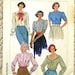 Blouse, M, Simplicity 7233 Pattern, Front Buttons, Shoulder Tucks, Bow or Stand-Up or Peter Pan Collar or V-Neckline, 1985 Uncut, Size 14