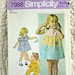 Girls, Dress Top Pants, XS, Simplicity 7988 Pattern, Tiered, Gathered Yoke, Sleeveless or Puffy Sleeves, Back Zipper, 1977 Uncut, Size 3