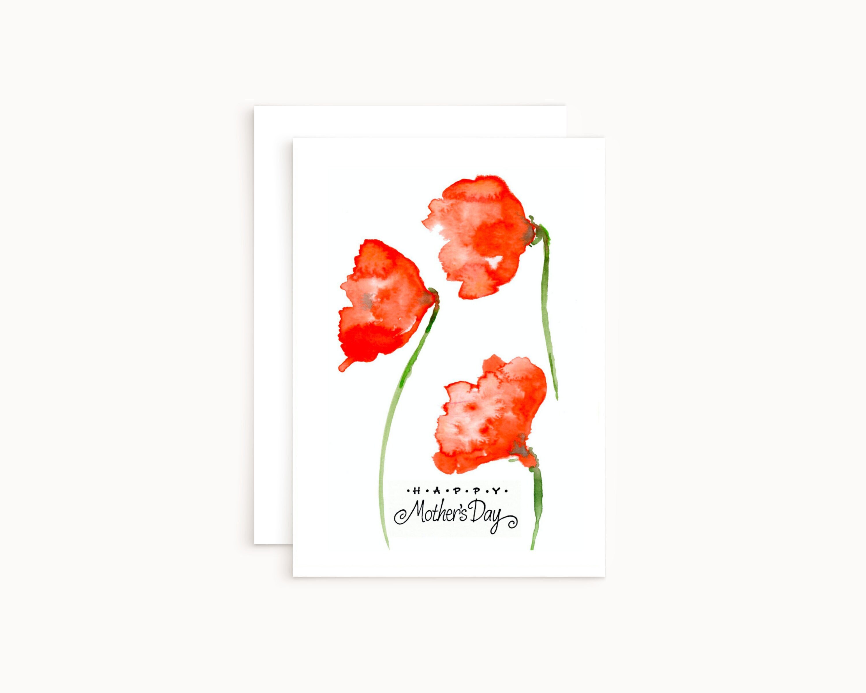 Mothers Day Card With Poppies Mother's Day Card for Wife Red Poppy ...