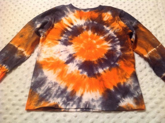 5/6 Toddler long sleeve t-shirt tie dyed orange and black | Etsy