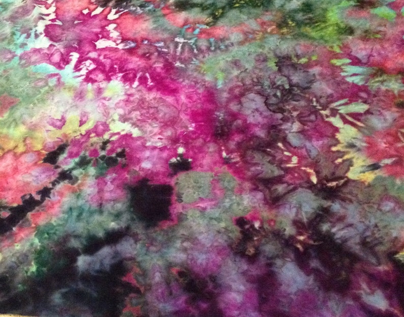 Custom ice dyed cotton velour yard