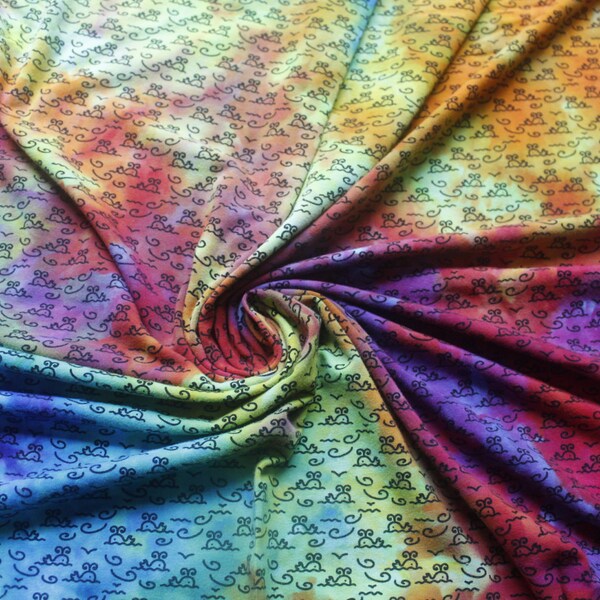 Balene baleen arcobaleno ghiaccio tinto cravatta tinto personalizzato stampa cotone lycra cortile a maglia