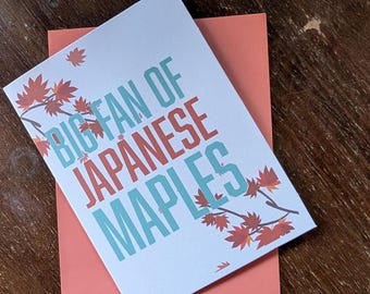 Big Fan of Japanese Maples Taylor and Travis Wood Greeting Card | Funny Football Love Card | Pop Culture Card | 4x5 Size
