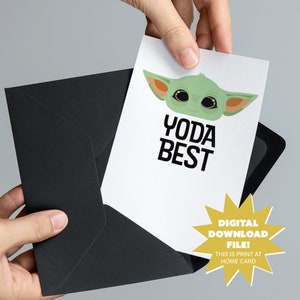 Meilleure carte Yoda - Alien drôle et Saint-Valentin de l'espace, anniversaire, carte de remerciement - carte inspirée de Star Wars 5 x 7 - TÉLÉCHARGEMENT NUMÉRIQUE