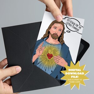 Zweite Cumming Valentinstag oder Freunde Karte - Lustige Erwachsene Jesus Karte - 13x18 druckbare religiöse, lustige Karte für Erwachsene - DIGITALER DOWNLOAD
