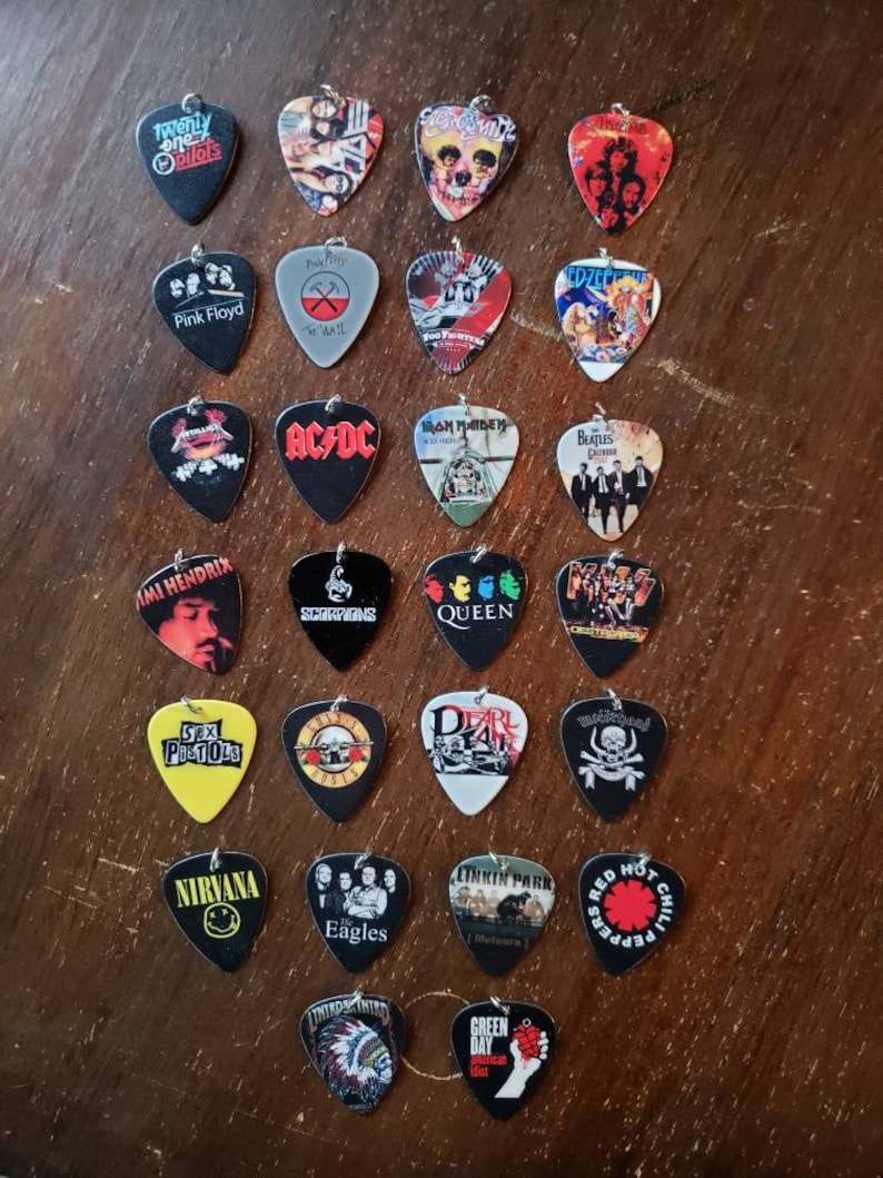 Rock Band Guitar Pick Necklaces and Charms Nirvana the Etsy