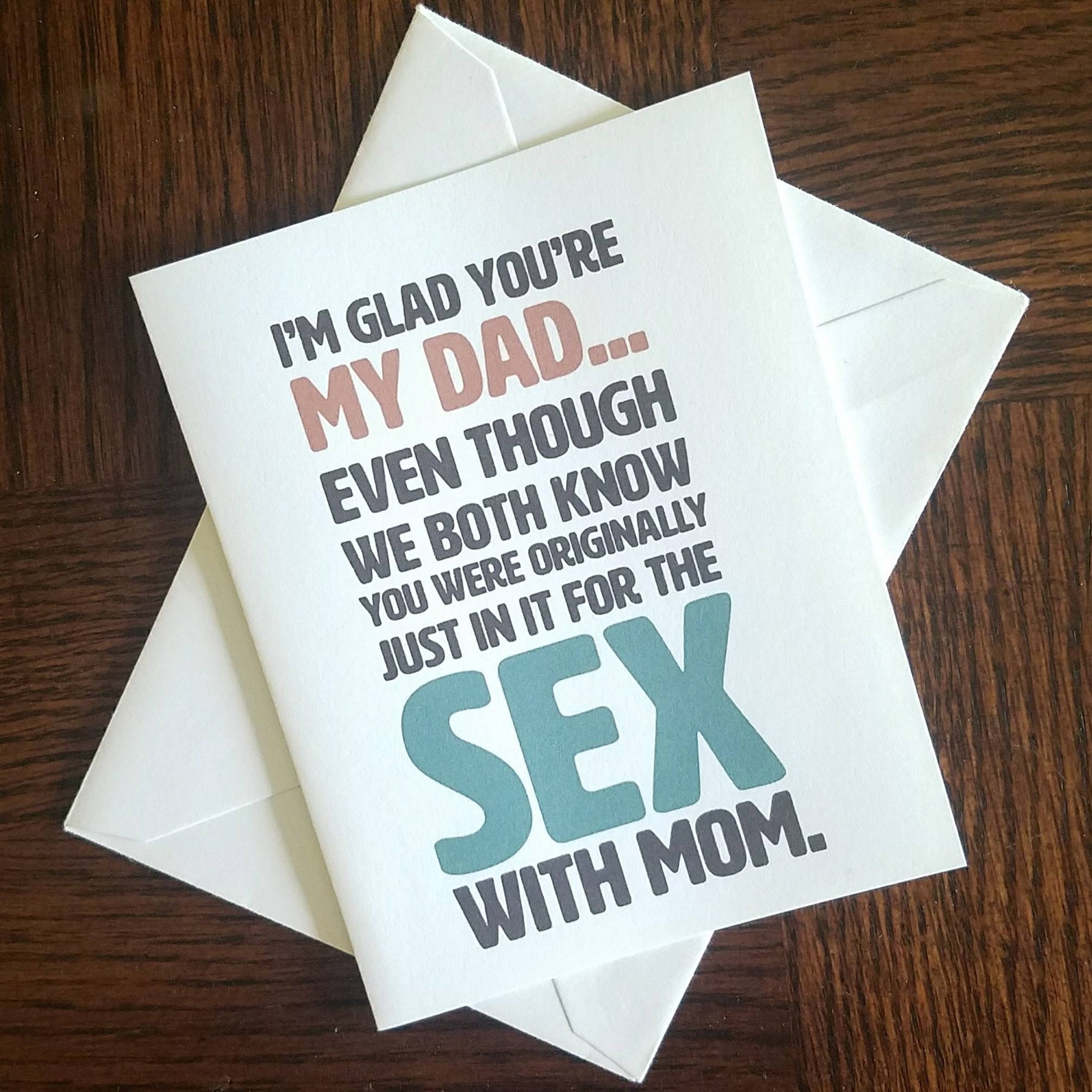 In It For The Sex Fathers Day 4x5 Card Funny And Etsy