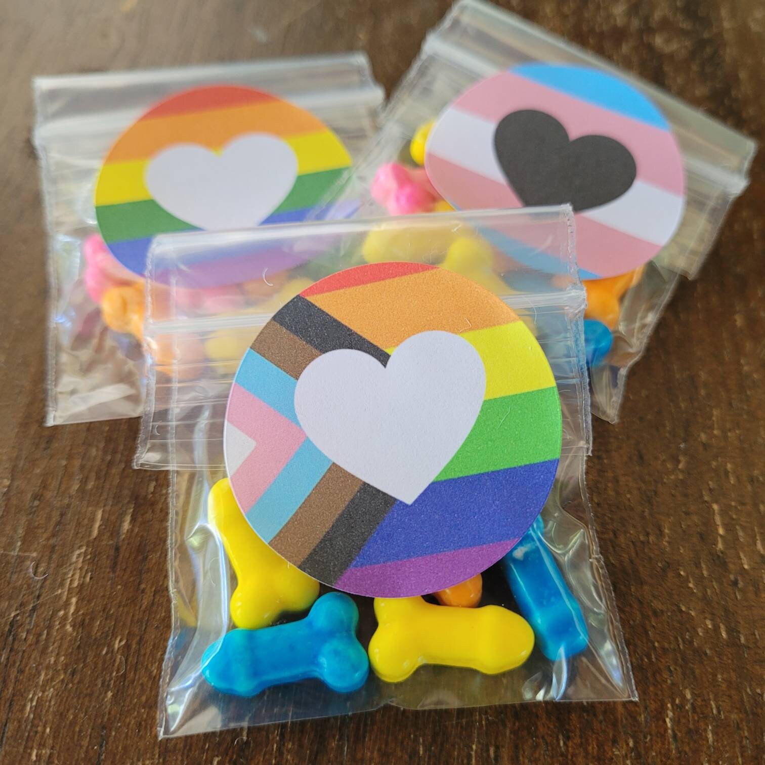 Eat a Bag of Dicks Bachelorette Party Rainbow Penis Candy Bags 