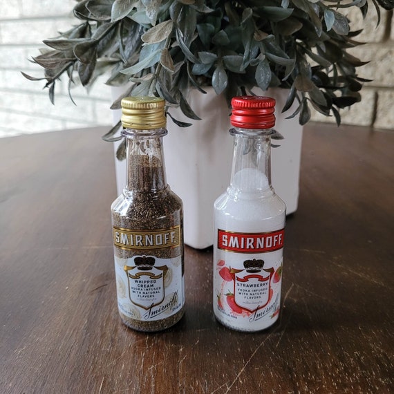 Smirnoff Salt and Pepper Shakers Mini Liquor Bottles Salt and Pepper Shaker  Gift Kitchen Gift Seasoning Not Included 