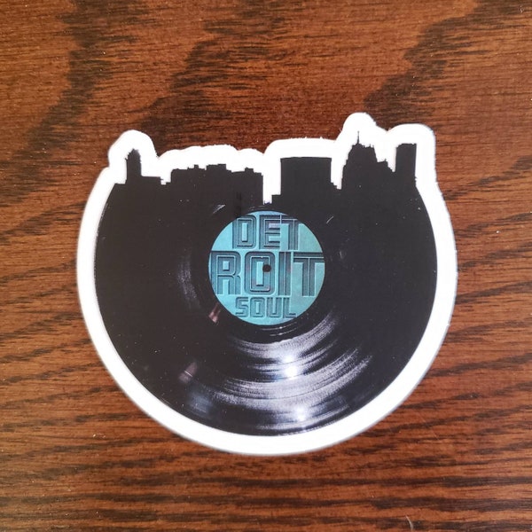 Detroit Soul Vinyl Record Vinyl Decal or Bumper Sticker - Music, Motown, Detroit Decal - Laptop and Car Indoor or Outdoor Decal