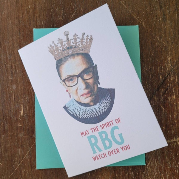 May The Spirit of RBG Watch Over You - Ruth Bader Ginsburg, Pro-Choice, Feminist, Roe Vs Wade Card - 4x5 Encouragement or Everyday Card