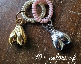 Funny Nuts Keychain: Bachelor Party Gag Gift with Coiled Wristband