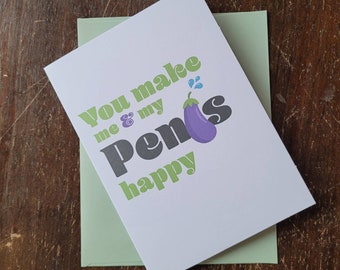 Funny Valentine's Day Card: You Make Me Happy (4x5)