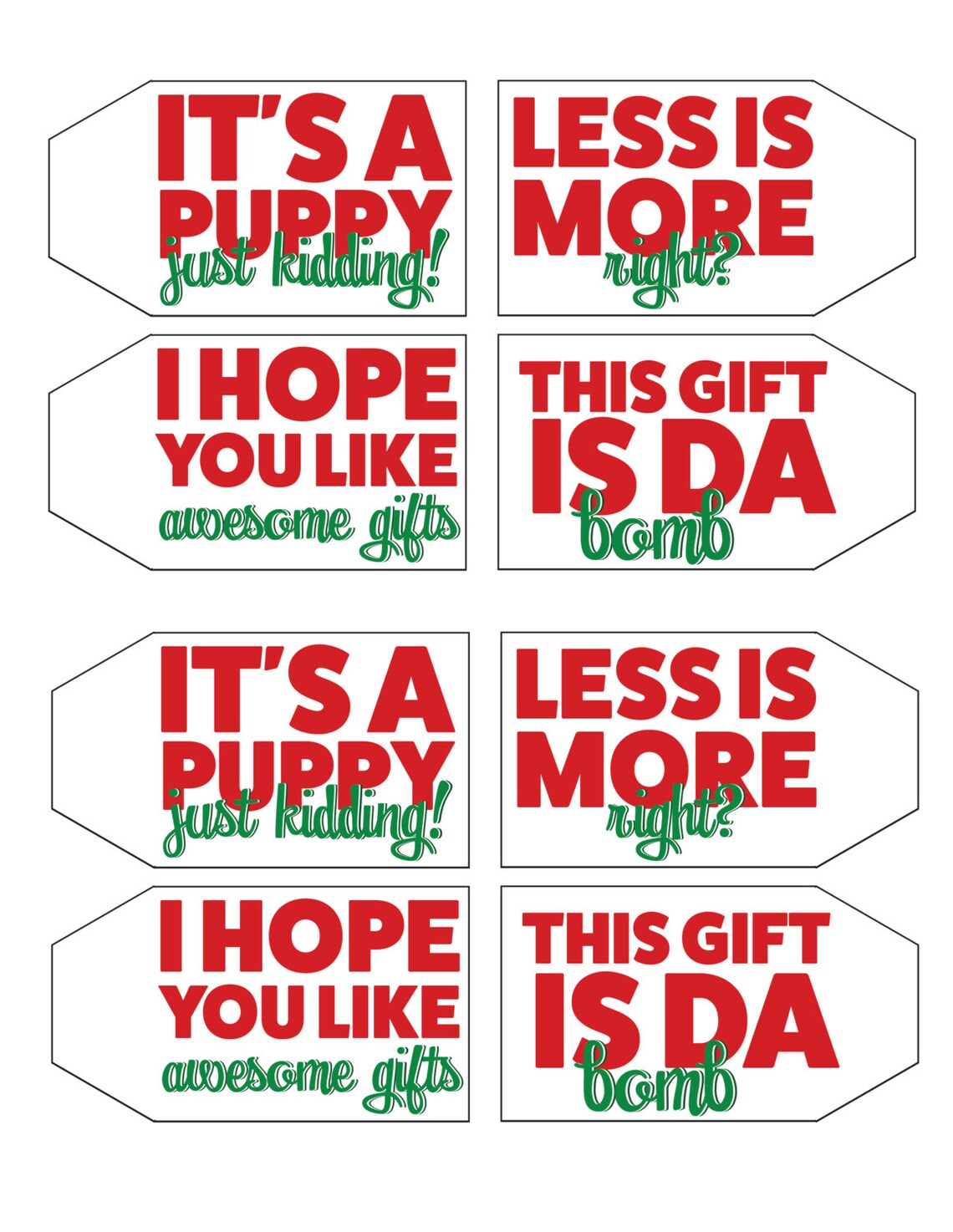 Funny Christmas Gift Tags Digital Download Printable Joke | Etsy