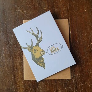 Let&#39;s Buck Hunting Themed Adult Valentine&#39;s Day Card - Deer Funny, Sexy, Dirty 4x5 Card