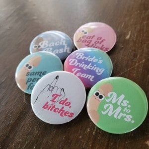 Funny Bachelorette Party Pins: Adult Humor Party Favors