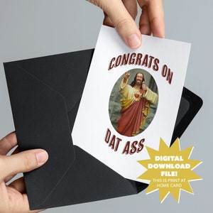 Herzlichen Glückwunsch zu Dat Ass Jesus Valentinstag oder Freunde Karte - Lustige Erwachsene Jesus Karte - 5x7 Religiöse, Lustige, Erwachsene Karte - DIGITAL DOWNLOAD