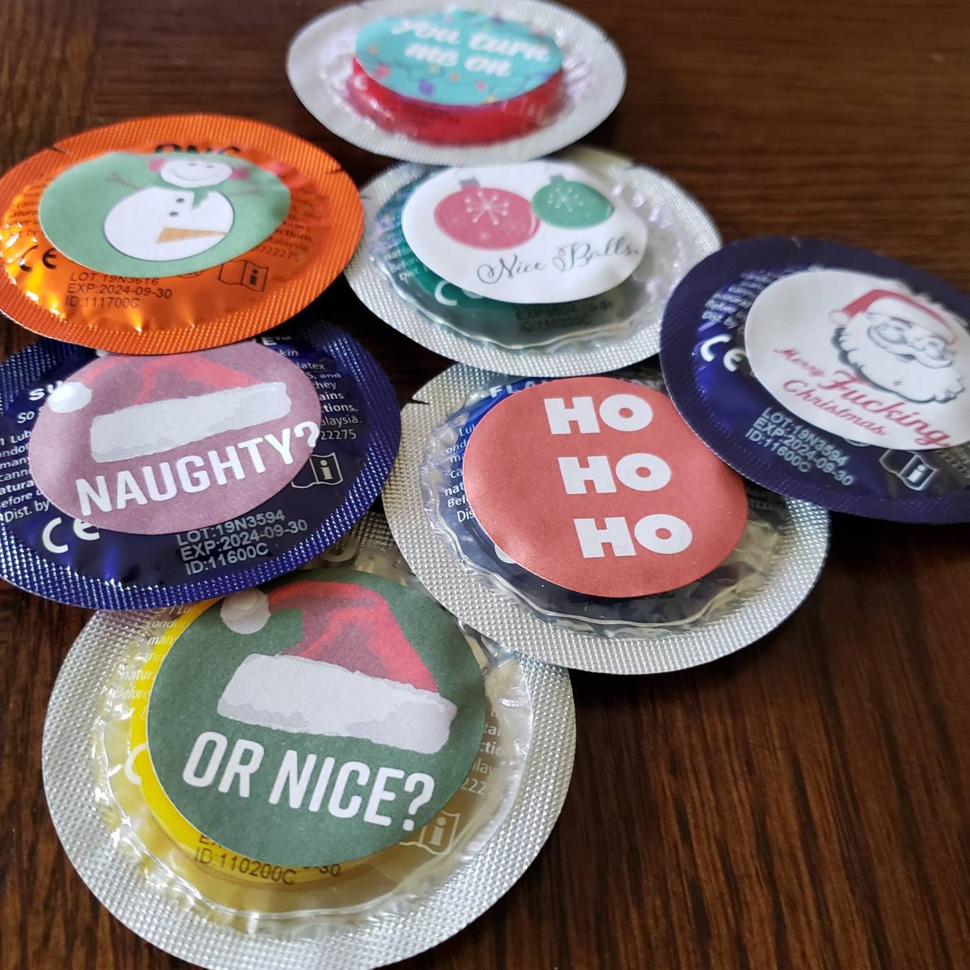Custom Christmas and Holiday Condoms Individual Colored Etsy