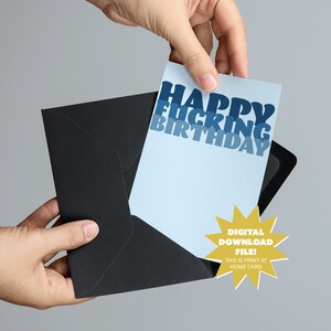 Happy Birthday Schwören 5x7 Mean and Rude Druckbare Geburtstagskarte und Grußkarte