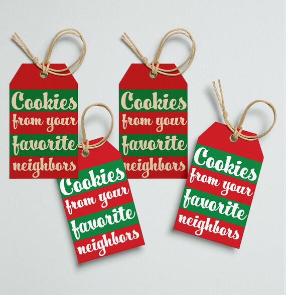 Cookies From Your Favorite Neighbor Gift Tags Digital Download | Etsy