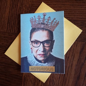 Ruth Bader Ginsburg Notorious RBG Birthday Card - 4x5 Birthday, Holiday or Everyday Card