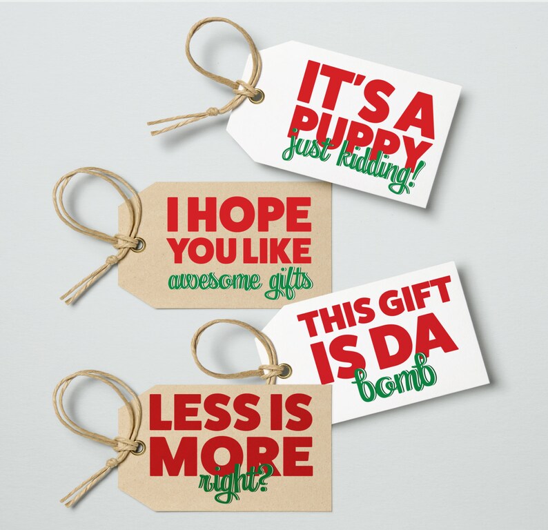Funny Christmas Gift Tags Digital Download Printable Joke Etsy