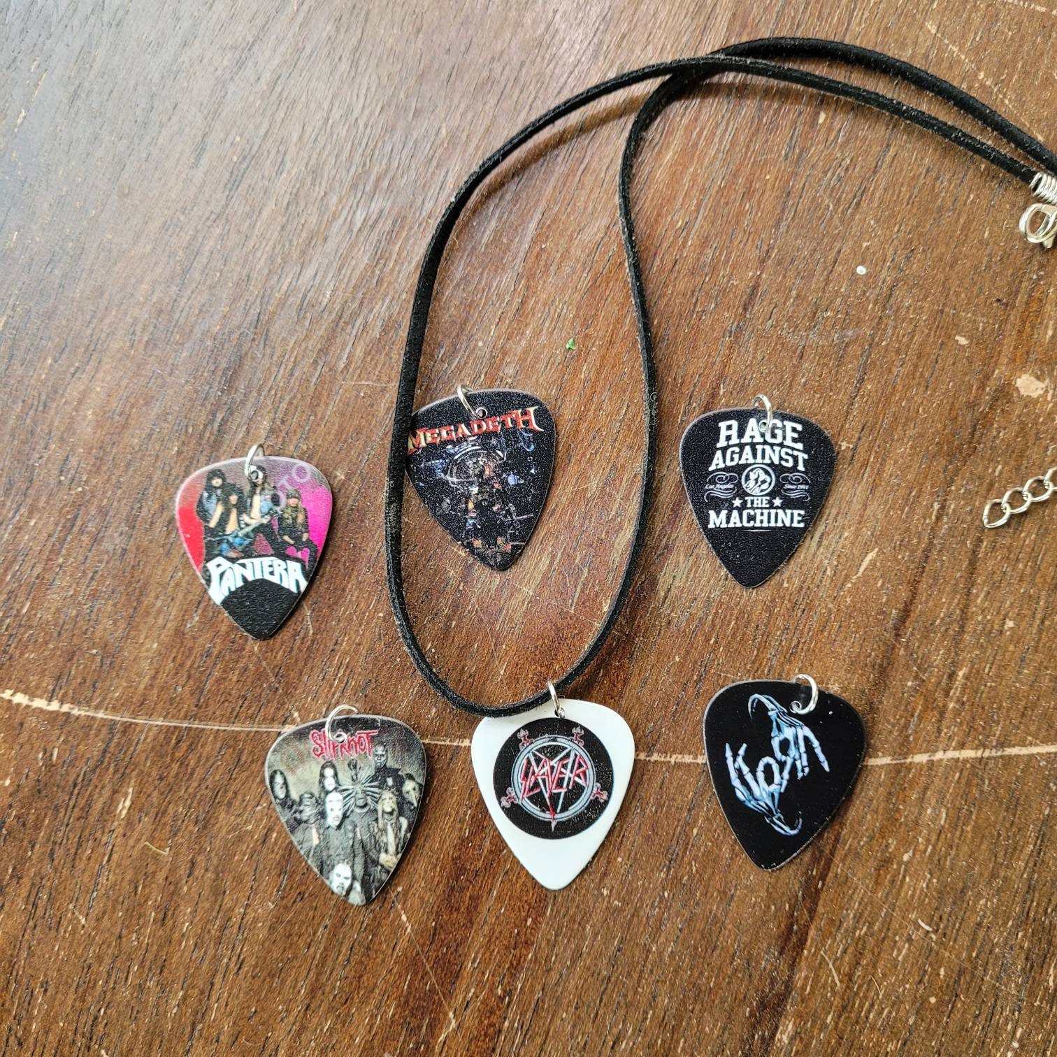 Metal Band Guitar Pick Necklaces and Charms - Slayer Metal Band Guitar Pick Necklaces and Charms - Slayer