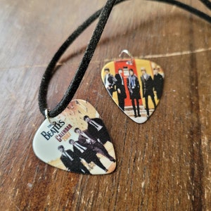 Beatles Guitar Pick Necklaces and Charms - The Beatles and Abby Road Inspired Guitar Pick Jewelry -  Music Jewelry
