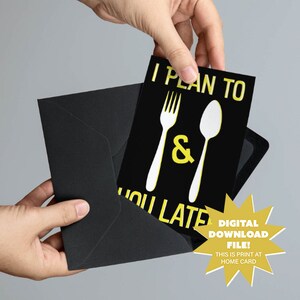 Fork and Spoon - I Plan to Fork and Spoon You Printable Lustige, unangemessene Valentinstags- oder Jubiläumskarte - 13 x 22 cm