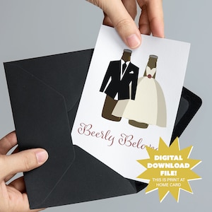 Carte de téléchargement numérique de mariage bien-aimé de Beerly - carte imprimable de douche nuptiale de bière, de célibataire, d'enterrement de vie de jeune fille