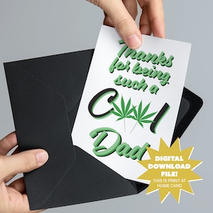 Coole Dad Weed Vatertagskarte Digital Download - Lustige und unangemessene Kiffer Vatertagskarte