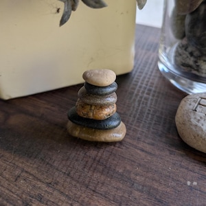 Handmade Michigan Rock Cairn – Small Stacked Stone Decor – Lake Stone Zen Sculpture – Natural Balance Art – Indoor Outdoor Garden Gift
